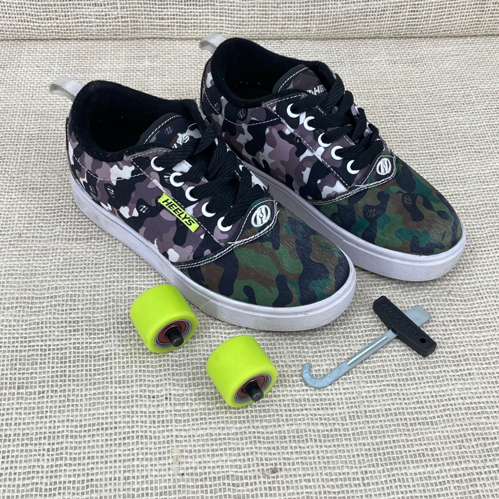 Heelys‎ Pro 20 Prints Camo Skate Shoes Kids Youth 2 Green Purple HE100981 Wheels - Picture 15 of 15